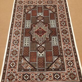 White Tribal Knotted Wool Carpet - 4FT X 6FT | 120CM X 180CM