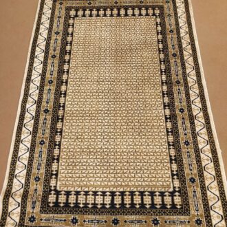 White Tribal Knotted Wool Carpet - 4FT X 6FT | 120CM X 180CM
