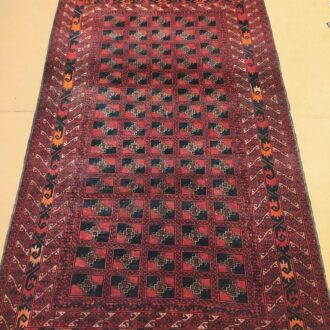 Red Tribal Design Knotted Wool Carpet - 4FT X 6FT | 120CM X 180CM
