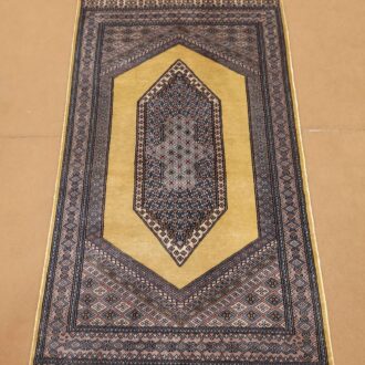 Yellow Kirman Knotted Wool Carpet - 3FT X 5FT | 90CM X 150CM
