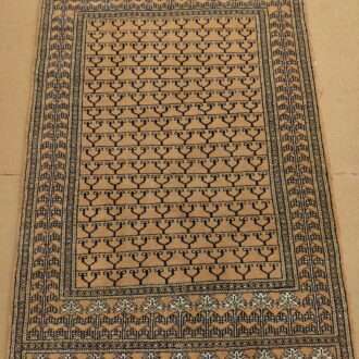 Yellow Family Design Knotted Wool Carpet – 3FT X 5FT | 90CM X 150CM